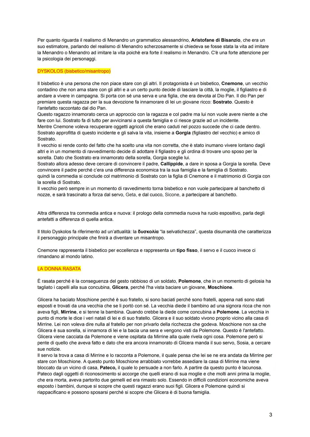 MENANDRO

Menandro è un esponente della commedia nuova. La commedia si suddivide
in tre periodi: commedia antica (Aristofane), commedia di m
