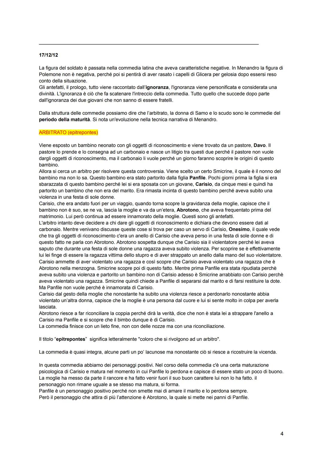 MENANDRO

Menandro è un esponente della commedia nuova. La commedia si suddivide
in tre periodi: commedia antica (Aristofane), commedia di m