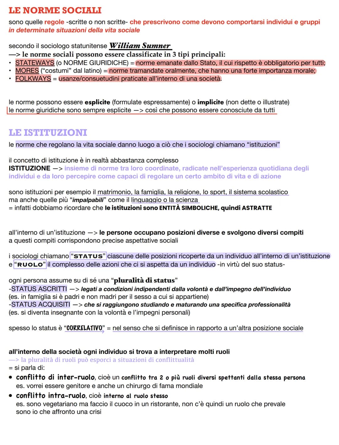 LE NORME SOCIALI
sono quelle regole -scritte o non scritte- che prescrivono come devono comportarsi individui e gruppi
in determinate situaz