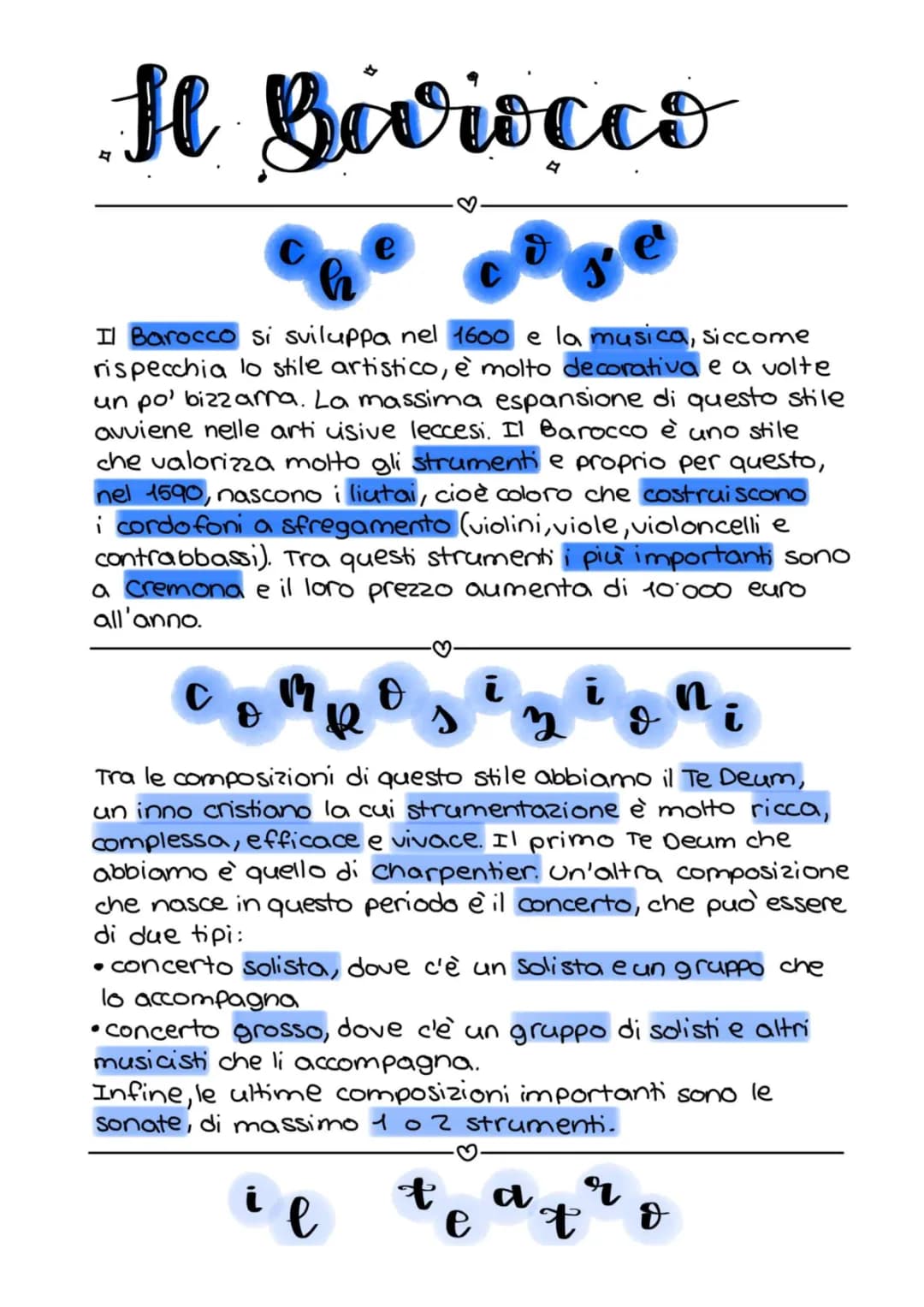 La Musica Barocca per Scuola Media: Riassunto e Schema