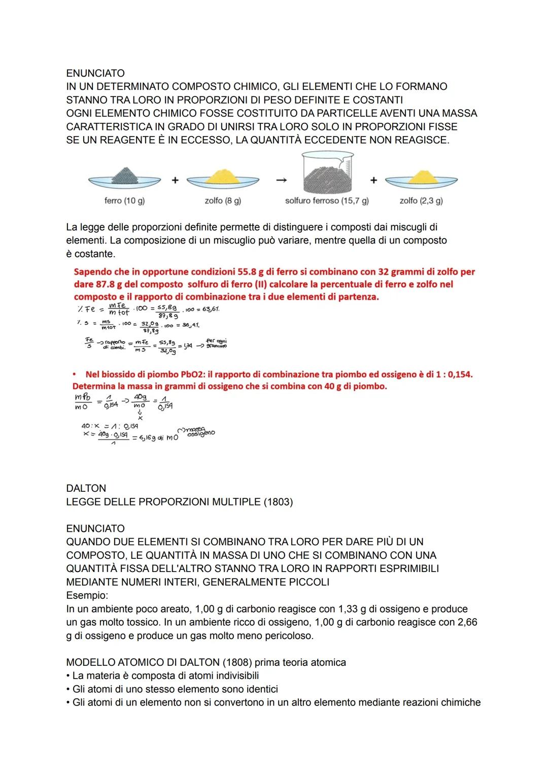 Le leggi ponderali sono delle leggi che si riferiscono agli aspetti quantitativi delle masse delle
sostanze che si combinano nelle reazioni 
