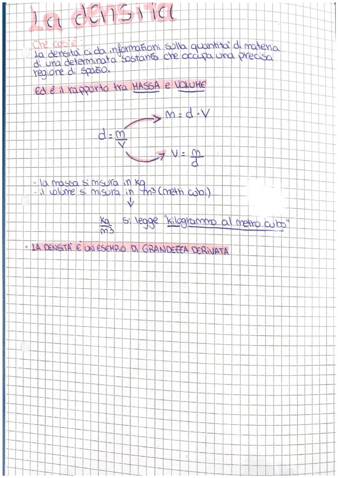 # la donsiice

Che coste:
La densita ci da informationi sulla quantità di matena
di una determinata sostanes che occupa una precisa
regione 
