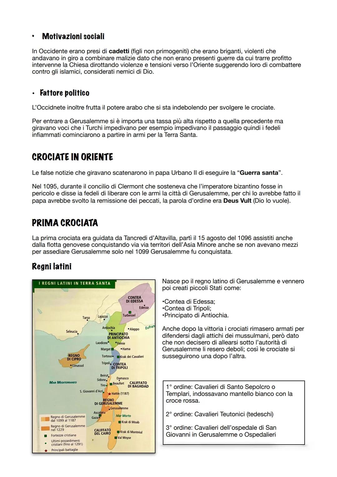 Le crociate in Oriente e in Occidente
PELLEGRINAGGIO IN TERRASANTA
Nel XI secolo si ha crescita economia, sociale e
rinnovamento della Chies