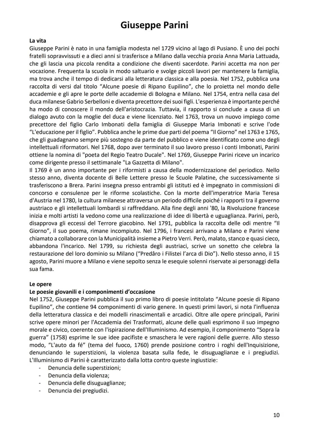 L'Illuminismo
Il "ritorno alla ragione", manifestatosi nella prima metà del '700, si afferma nella maniera più
compiuta intorno alla metà de