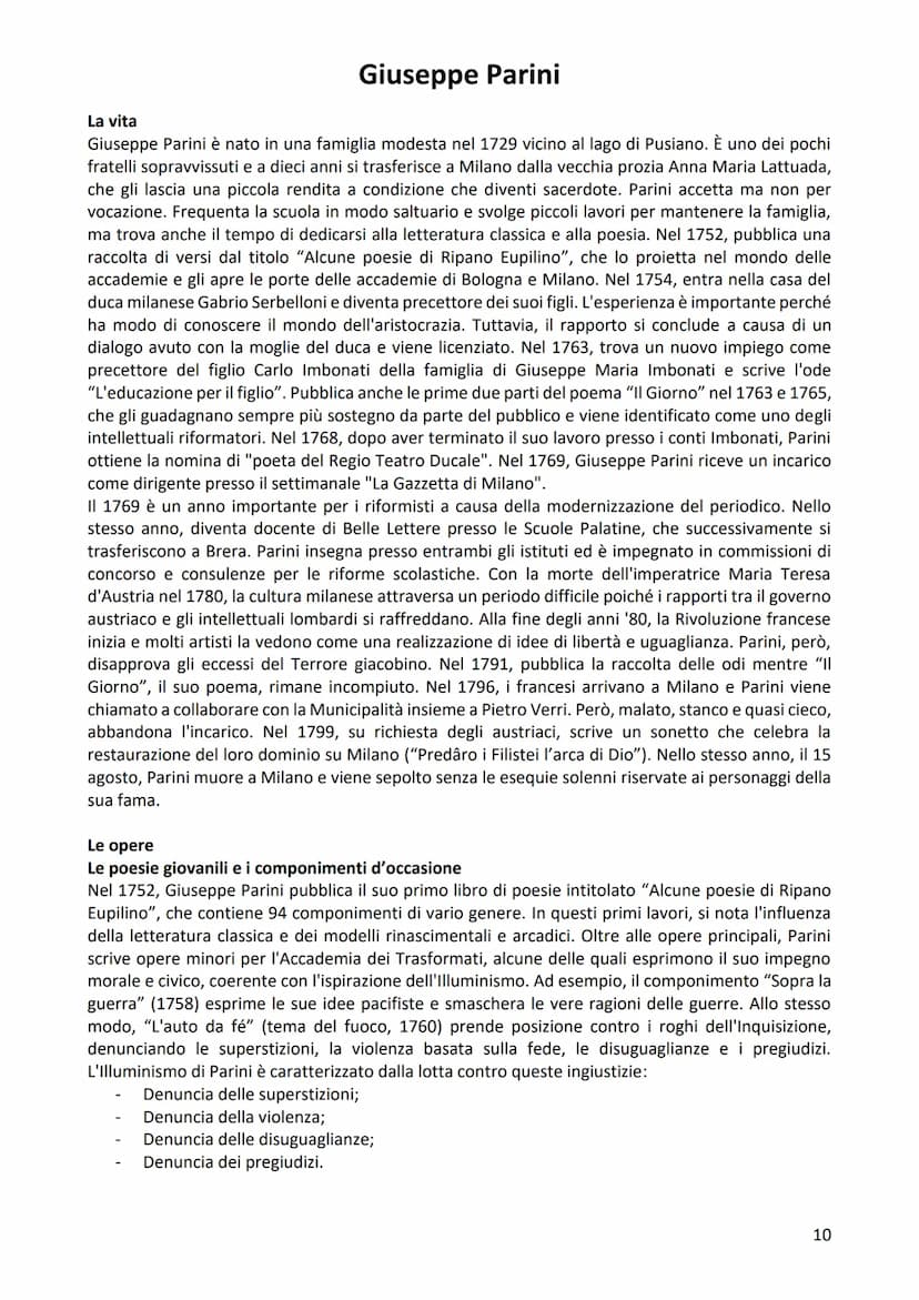 L'Illuminismo
Il "ritorno alla ragione", manifestatosi nella prima metà del '700, si afferma nella maniera più
compiuta intorno alla metà de