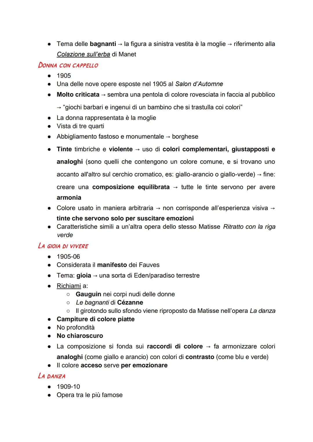 CARATTERISTICHE
I Fauves
• Espressionismo francese
• Il gruppo dei Fauves nasce nel 1905 a Parigi nel Salon d'Automne → ottava
mostra → un g