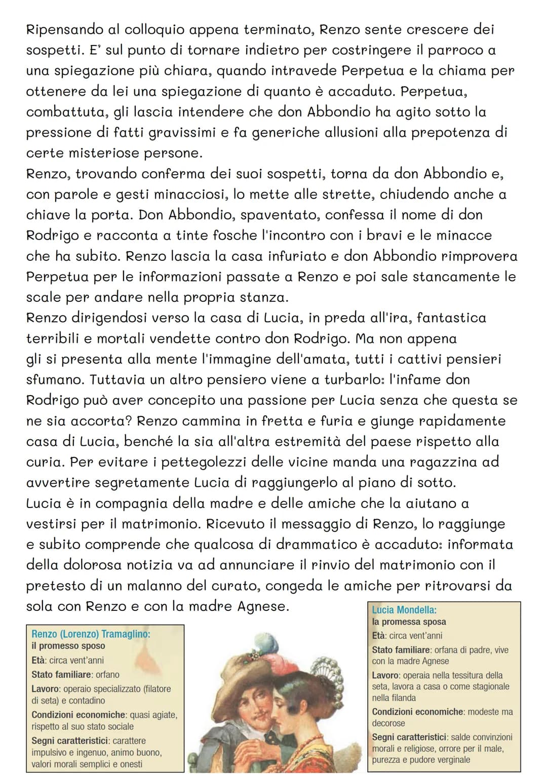 IL RACCONTO
I CAPITOLO
"Quel ramo del lago di Como>>.
Il romanzo si apre con la descrizione dei
luoghi in cui si svolgerà la vicenda: il
lag