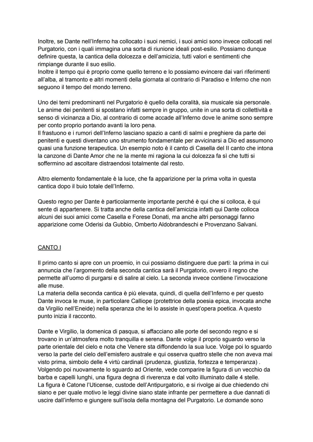 La composizione del Purgatorio, seconda cantica della Commedia di Dante, è da collocare
tra il 1308 e il 1312.
Il Purgatorio presenta una st