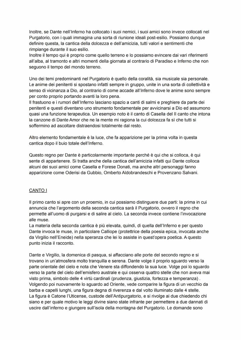 La composizione del Purgatorio, seconda cantica della Commedia di Dante, è da collocare
tra il 1308 e il 1312.
Il Purgatorio presenta una st
