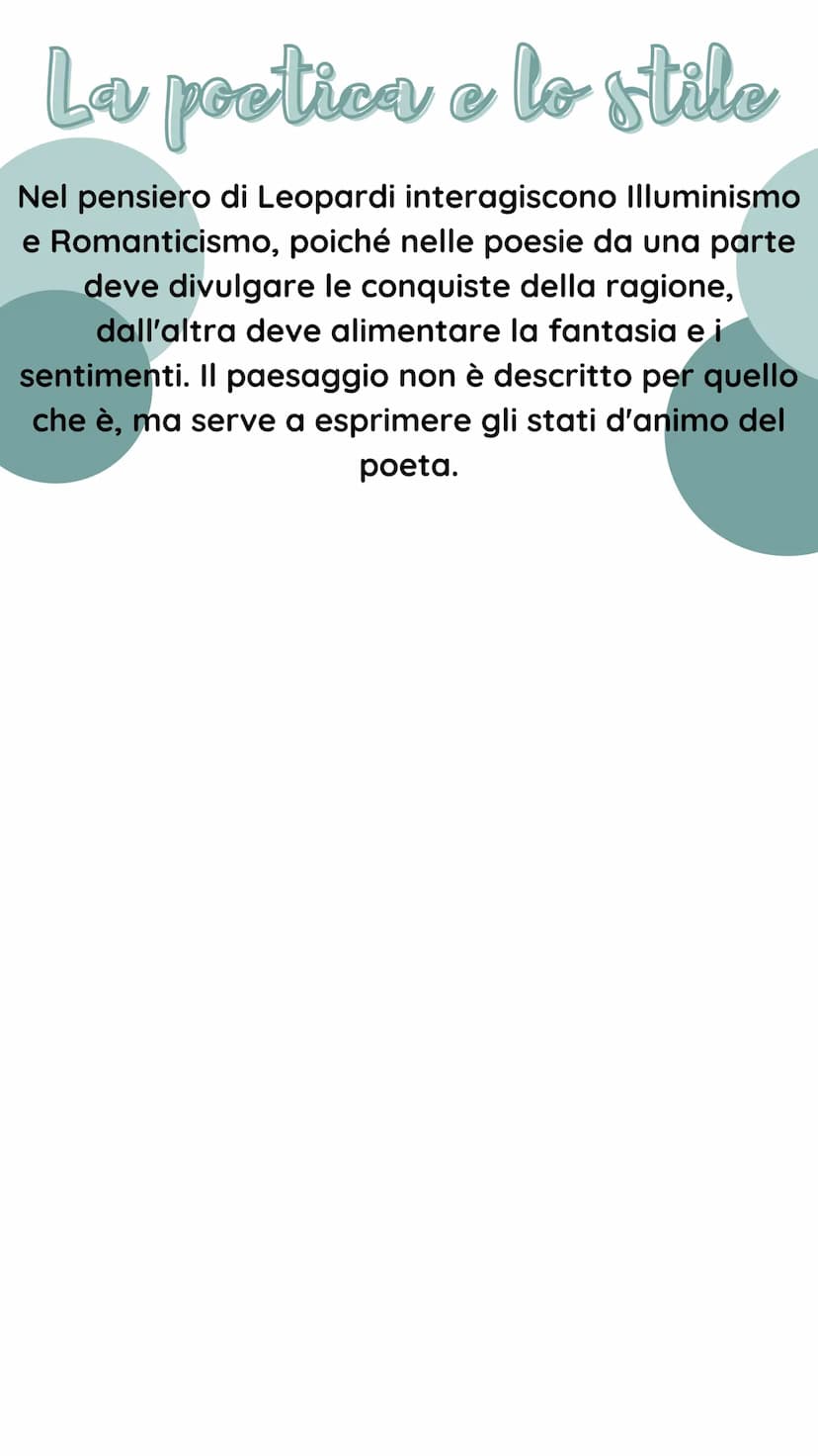 Giacomo Leopardi
Giacomo Leopardi nasce a
Recanati nel 1798.
Inizia i suoi studi da autoditta,
ma poi, viene rinchiuso nella
biblioteca pate