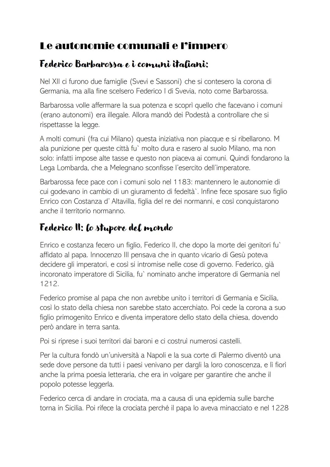 
<p>Le autonomie locali sono un tema importante nella storia italiana. Nel XII secolo, durante il periodo dell'impero, si verificarono impor