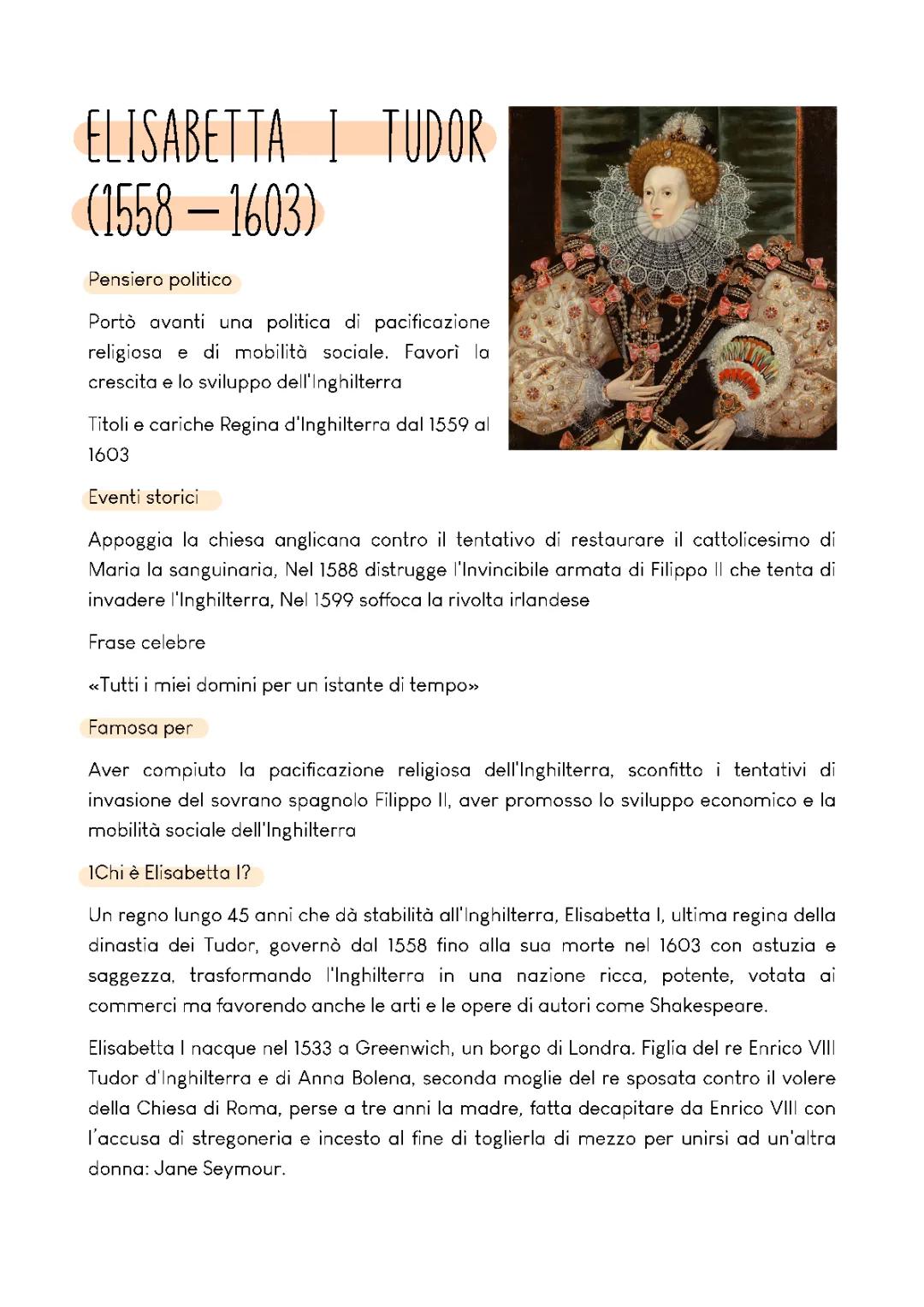 Elisabetta I Tudor: Vita e Politica del Rinascimento