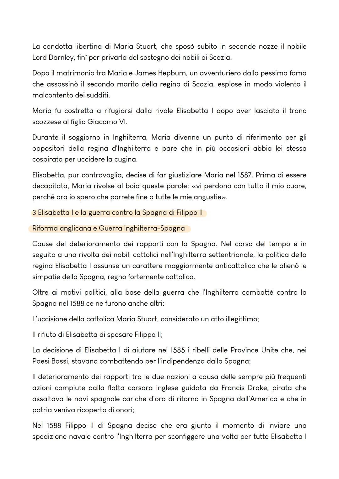 ELISABETTA I TUDOR
(1558-1603)
Pensiero politico
Portò avanti una politica di pacificazione
religiosa e di mobilità sociale. Favorì la
cresc