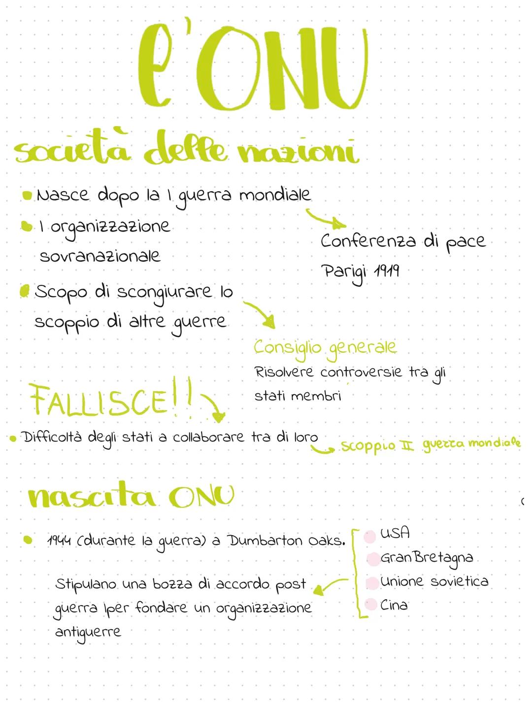 l'ONU
Societa deffe nazioni
• Nasce dopo la I guerra mondiale
...organizzazione.
sovranazionale
Scopo di scongiurare lo
scoppio di altre gue