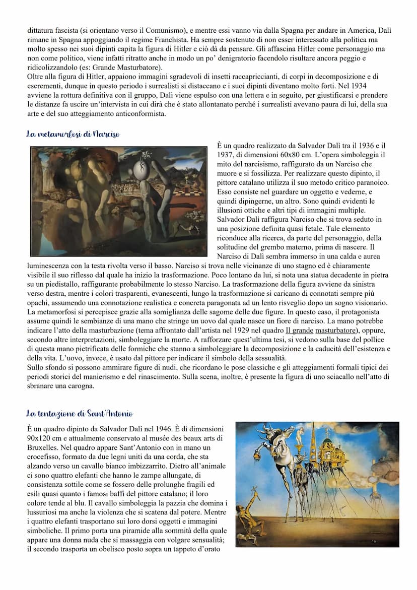 Il surrealismo
Il surrealismo è un po' una conseguenza del dadaismo e si porta dietro le sue prerogative, anche se il surrealismo è un
po' p