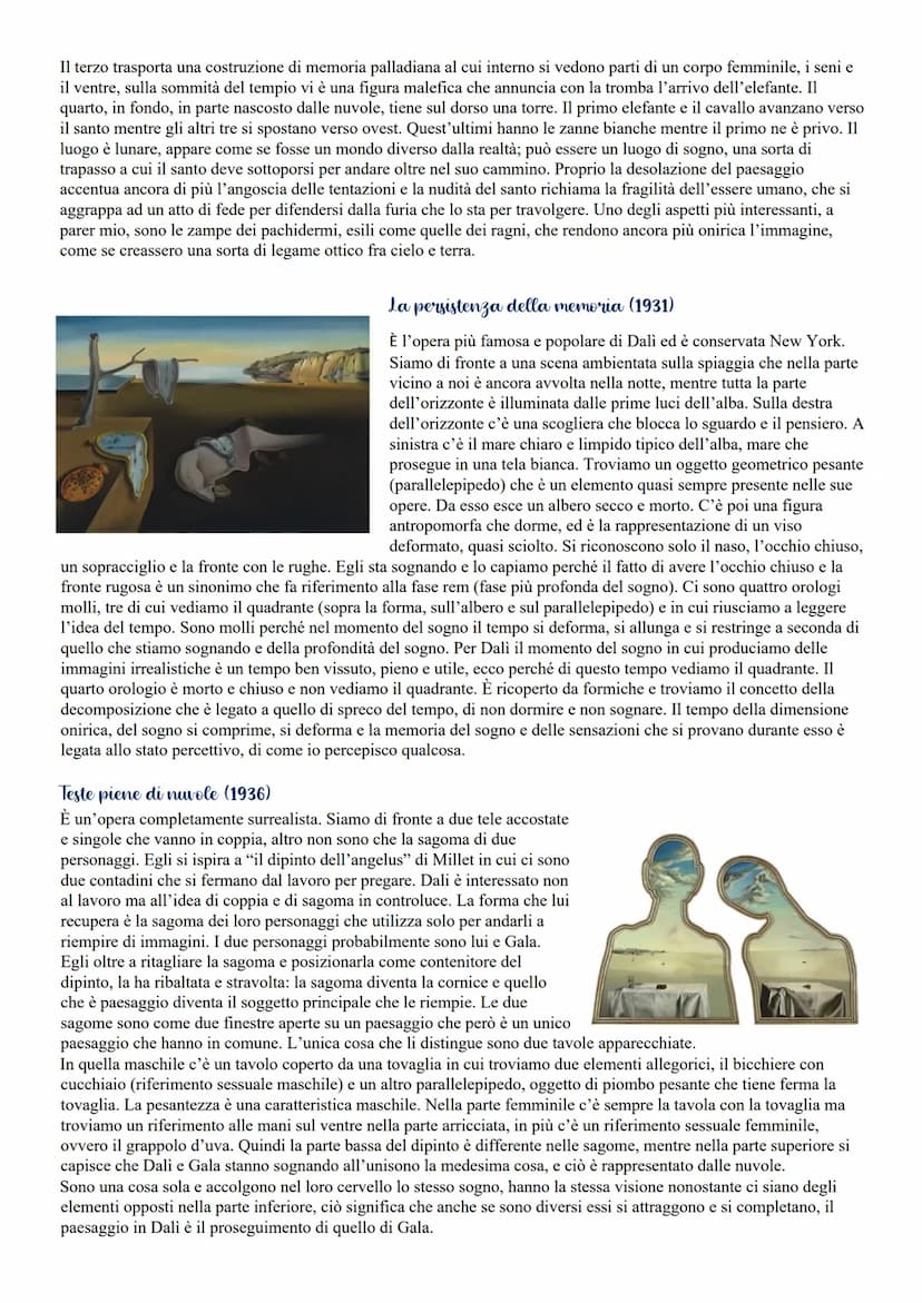 Il surrealismo
Il surrealismo è un po' una conseguenza del dadaismo e si porta dietro le sue prerogative, anche se il surrealismo è un
po' p