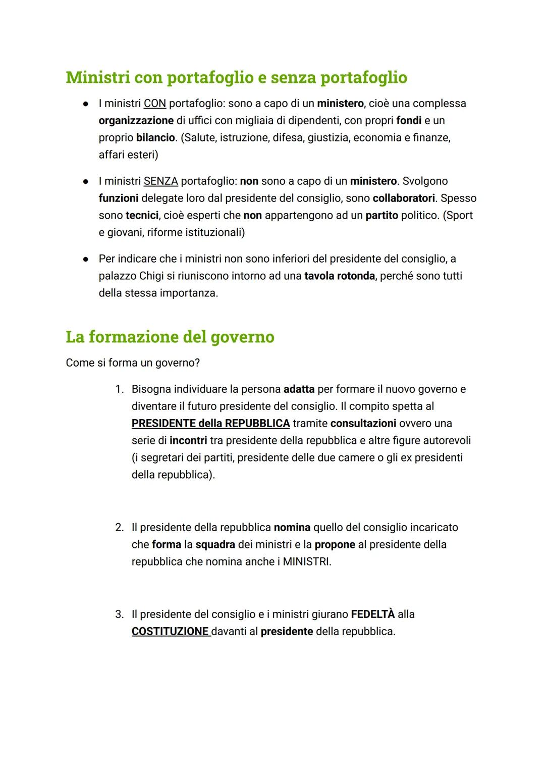 IL GOVERNO
Le funzioni del governo
• Il governo è titolare della funzione ESECUTIVA, ha il compito di ESEGUIRE e
ATTUARE le leggi emanate da