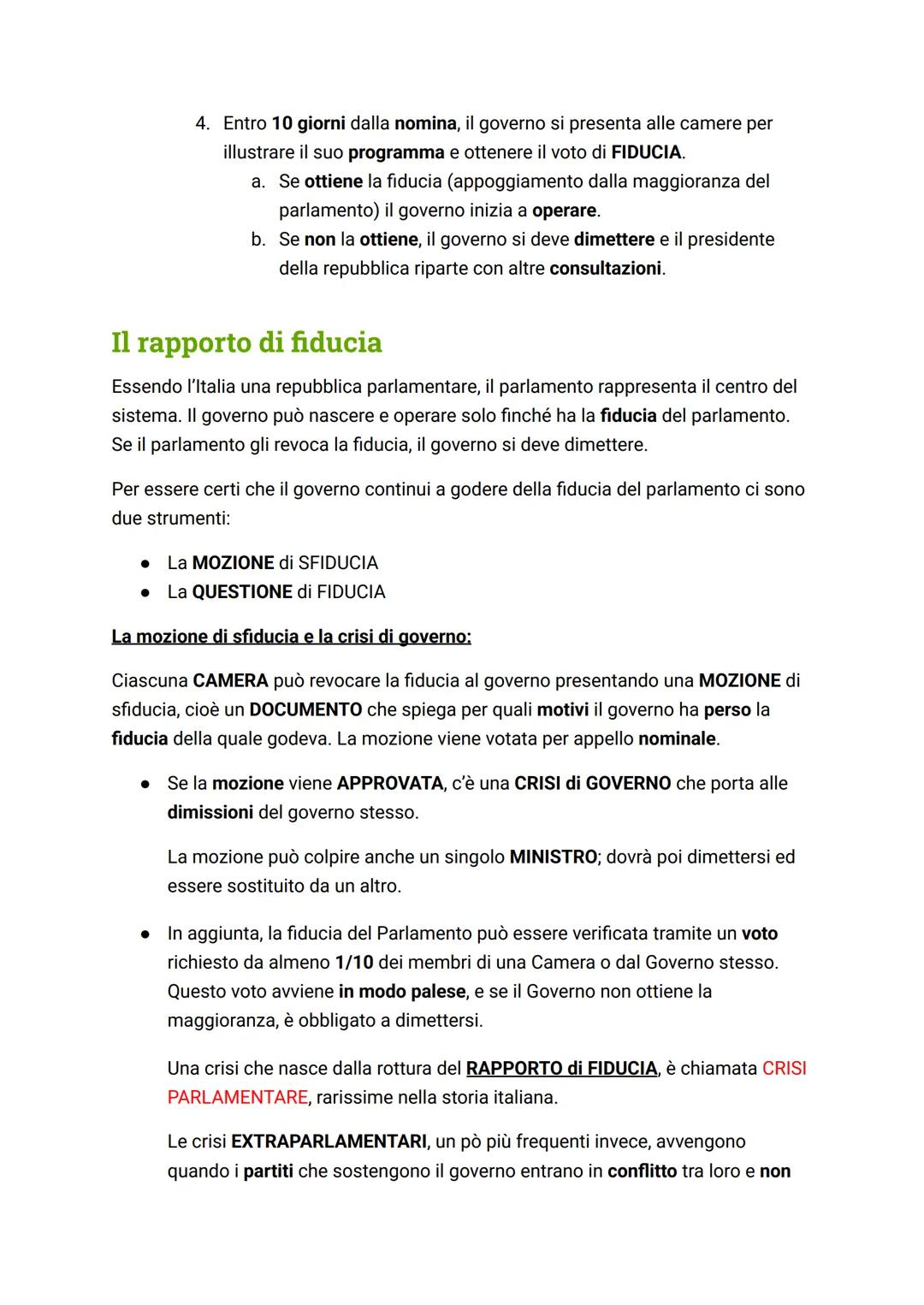 IL GOVERNO
Le funzioni del governo
• Il governo è titolare della funzione ESECUTIVA, ha il compito di ESEGUIRE e
ATTUARE le leggi emanate da