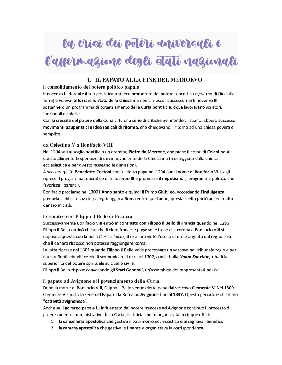 la crisi dei poteri universitari e l'affermazione degli stati nazionali 