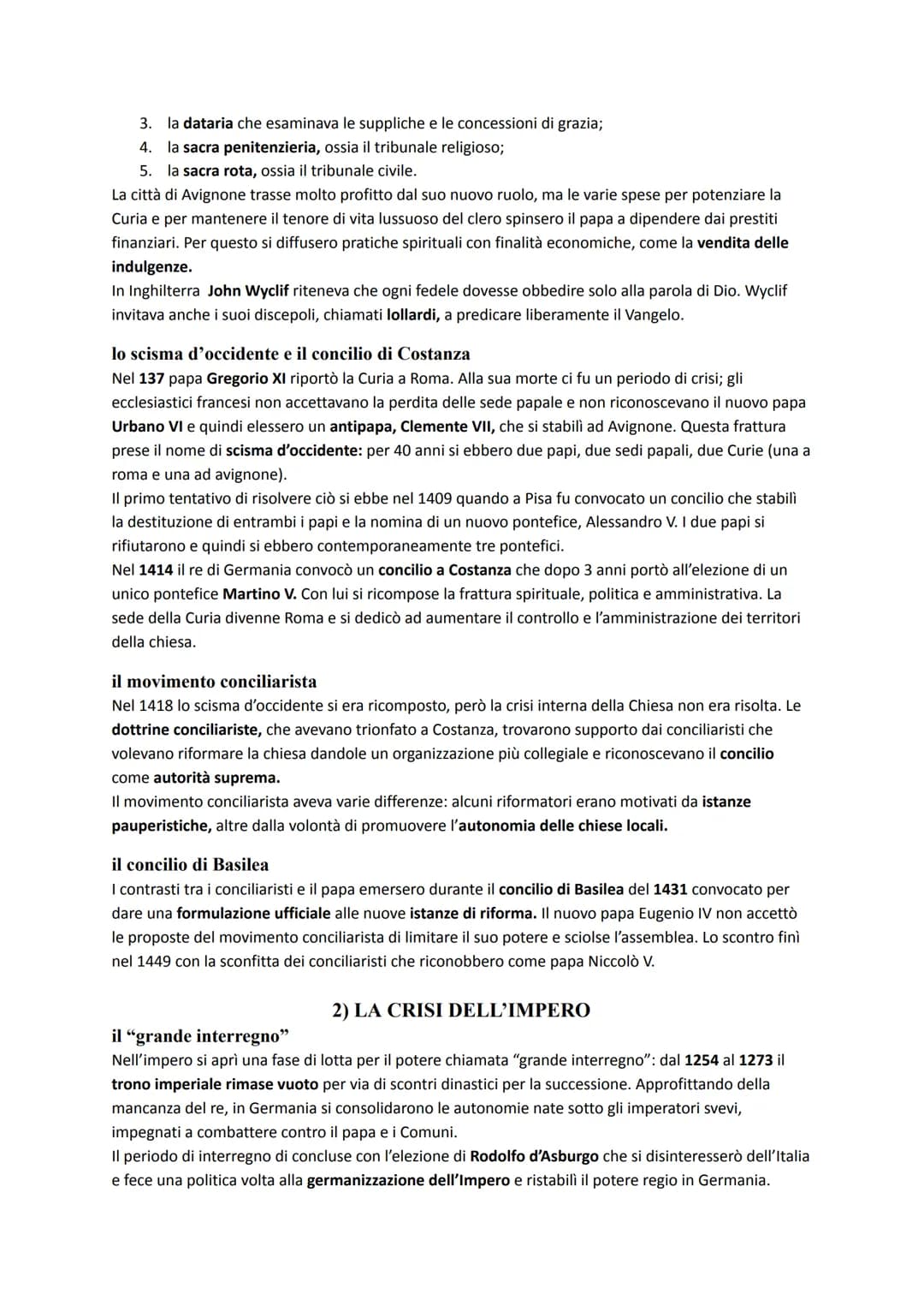 la crisi dei poteri universali e
l'affermazione degli stati nazionali
1. IL PAPATO ALLA FINE DEL MEDIOEVO
il consolidamento del potere polit