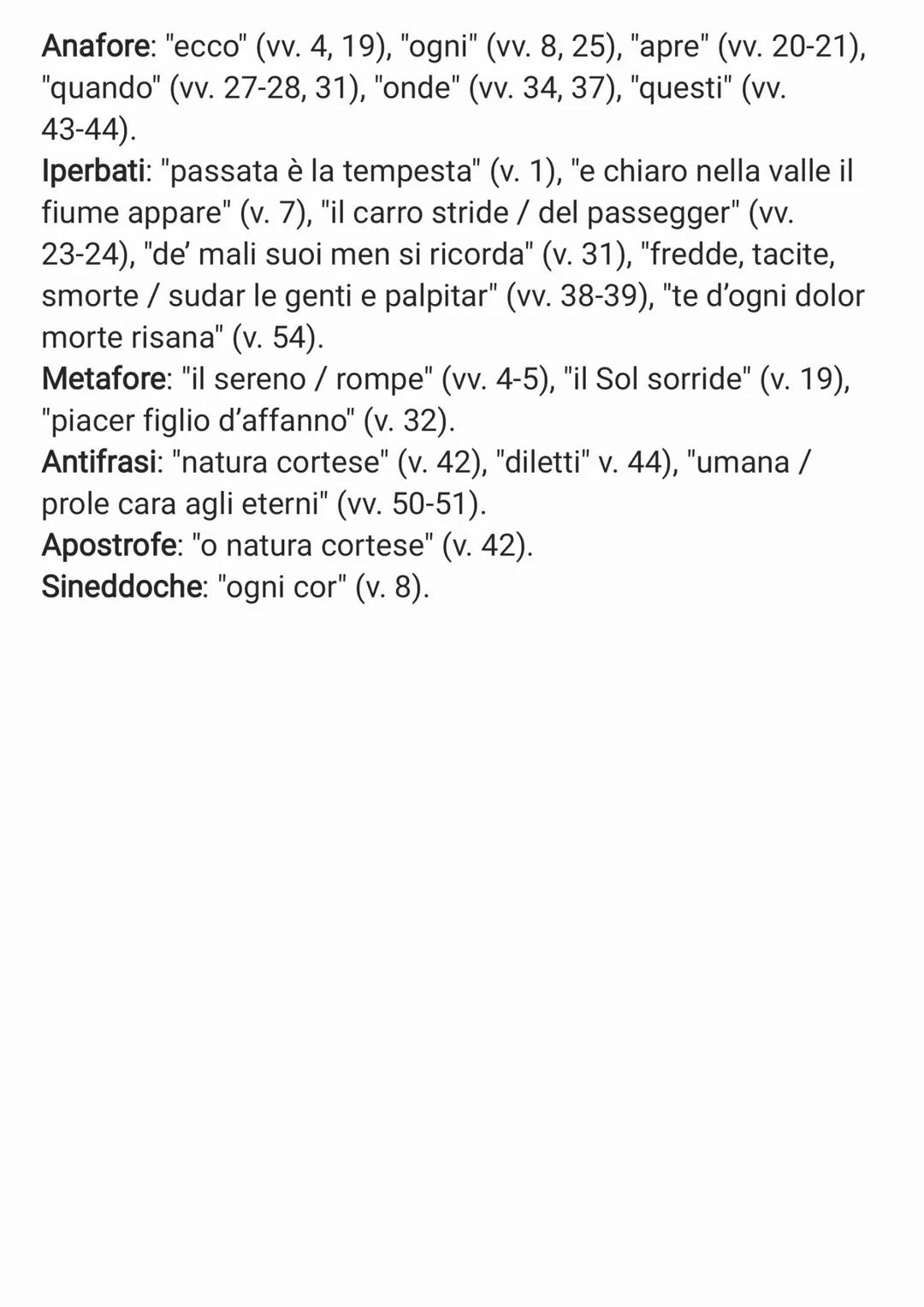 ANALISI LA QUIETE DOPO LA TEMP
La quiete dopo la tempesta è composta da tre strofe di
endecasillabi e settenari disposti senza uno schema fi