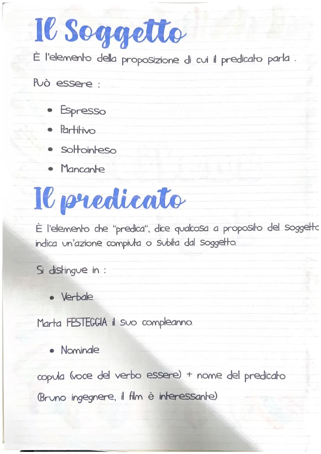 analisi
logica
ANDREA GIOVENCO
soort Il Soggetto
È l'elemento della proposizione di cui il predicato parla.
Può essere :
Espresso
• Partitiv