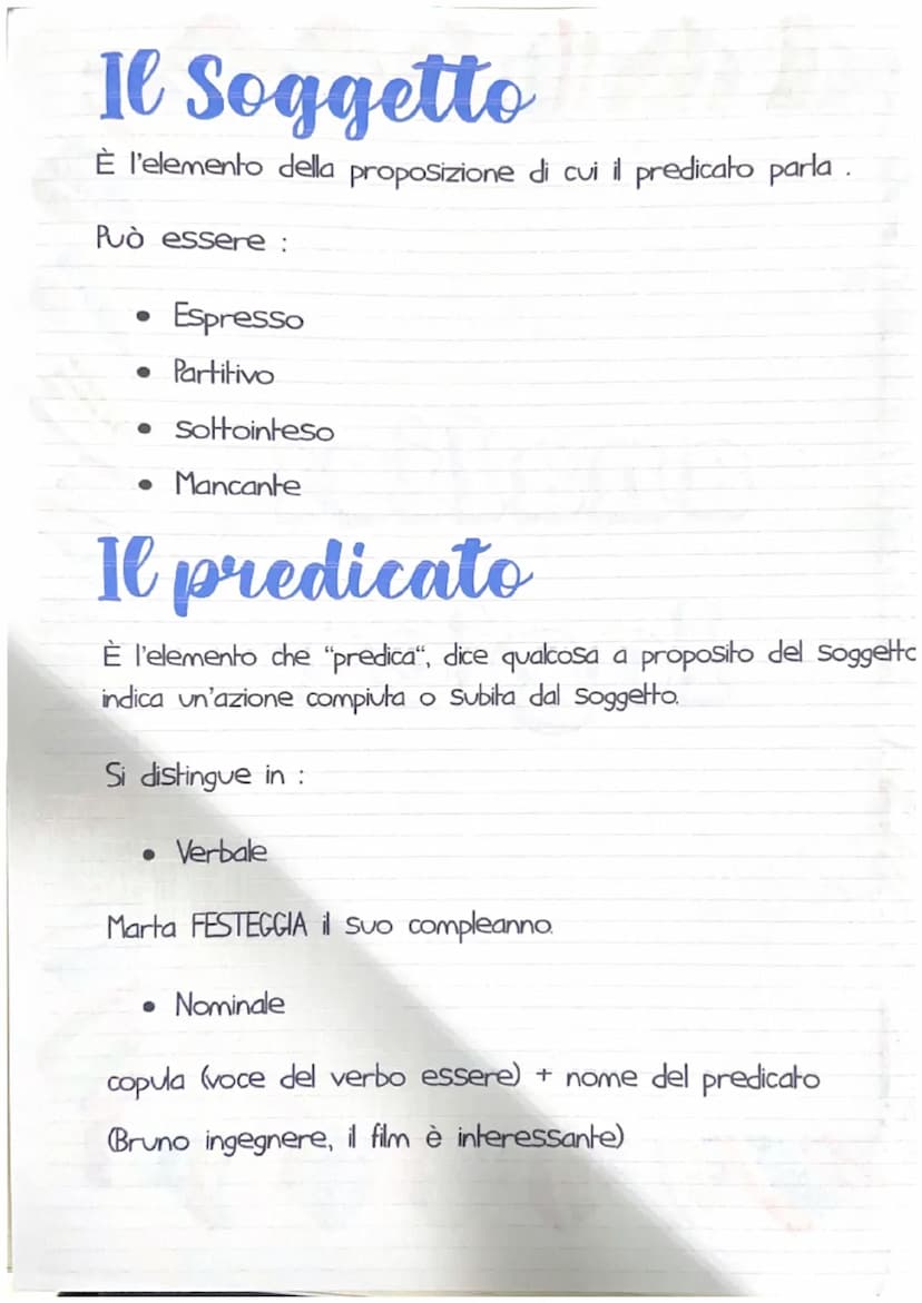 analisi
logica
ANDREA GIOVENCO
soort Il Soggetto
È l'elemento della proposizione di cui il predicato parla.
Può essere :
Espresso
• Partitiv