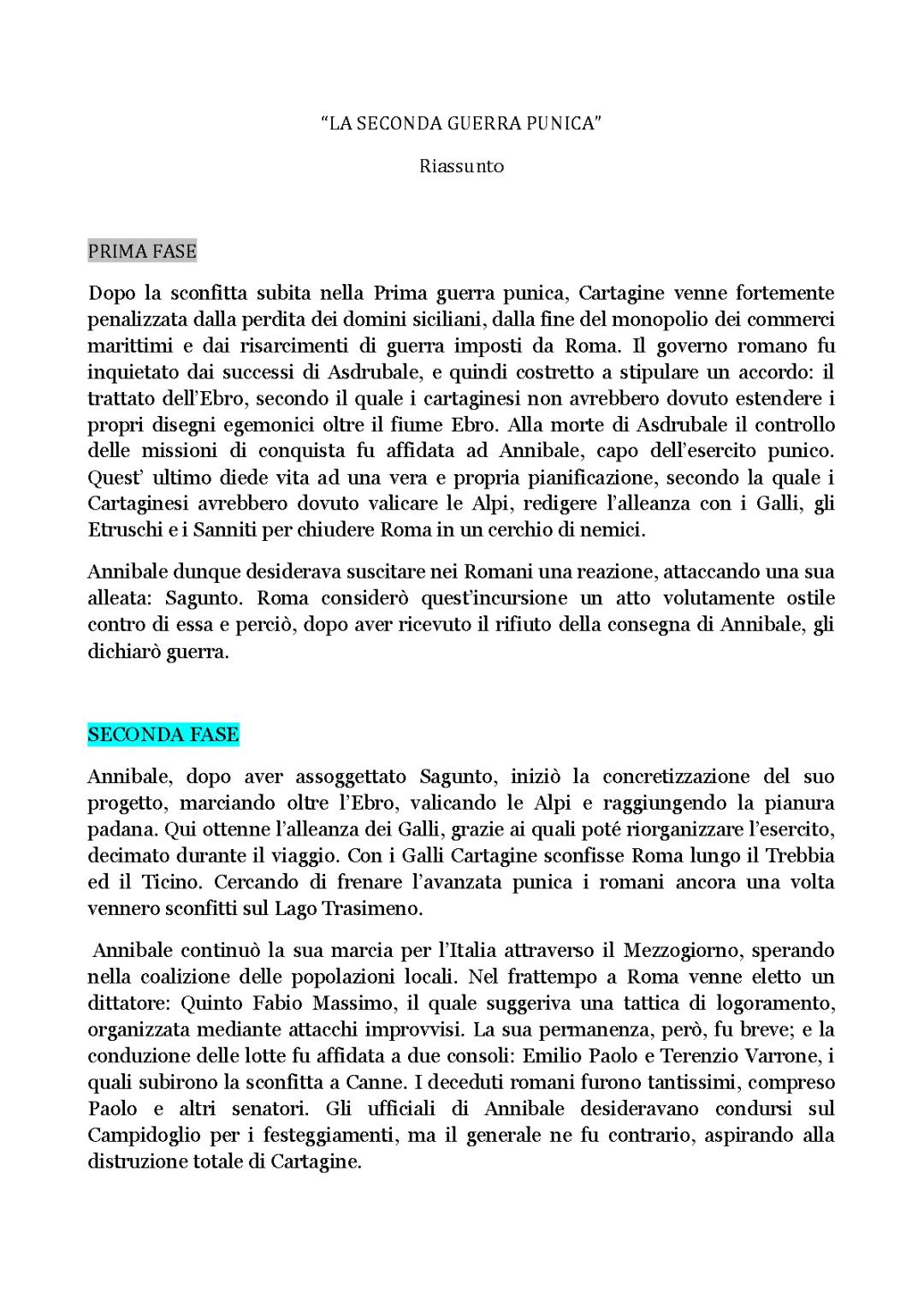La Seconda Guerra Punica: Riassunto Completo
