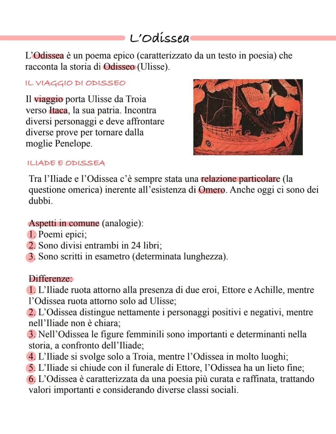 L'Odissea
L'Odissea è un poema epico (caratterizzato da un testo in poesia) che
racconta la storia di Odisseo (Ulisse).
IL VIAGGIO DI ODISSE