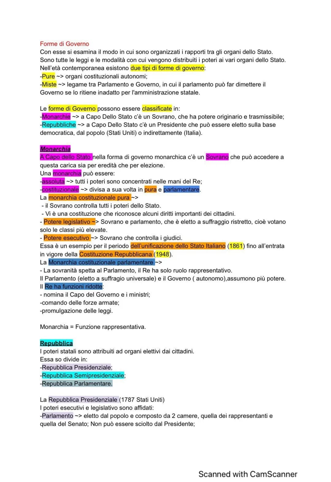 
<p>Le forme di governo si riferiscono al modo in cui i poteri sono distribuiti tra gli organi dello Stato. Esistono due tipi di forme di go