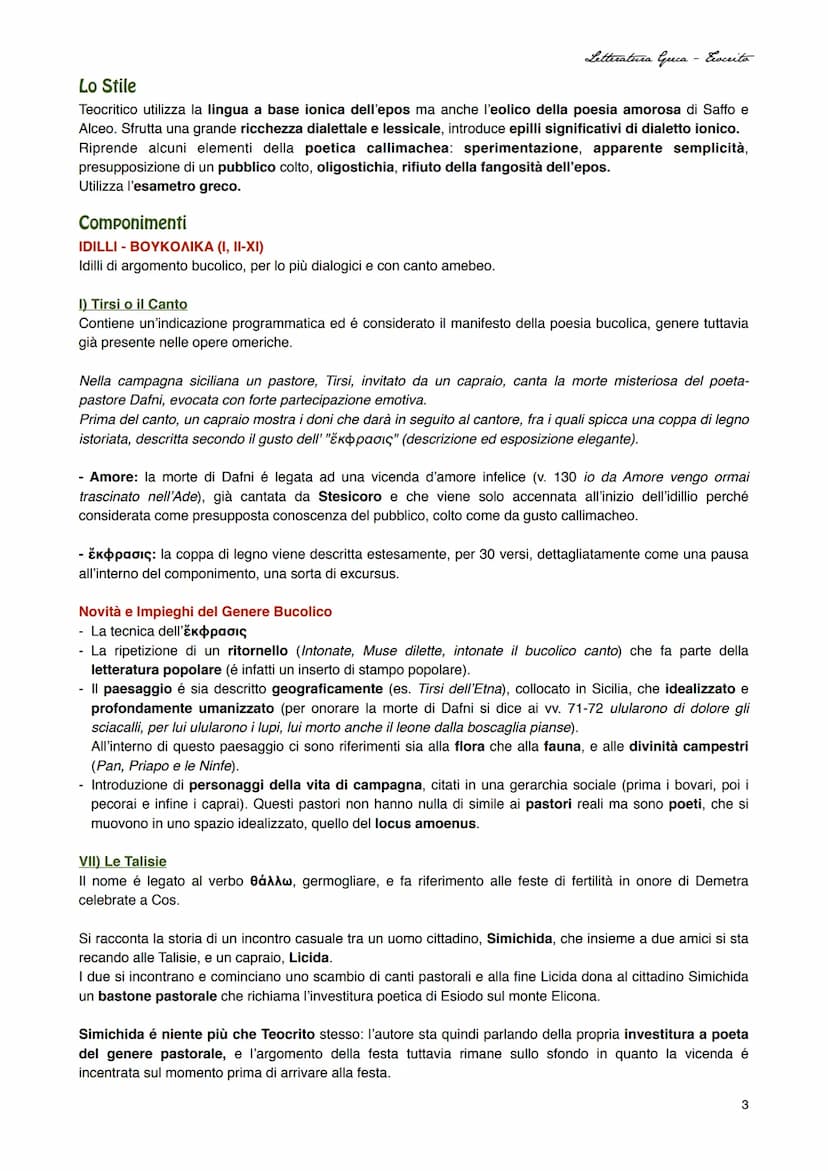 Letteratura Greca - Ecocrito
TEOCRITO
Vita
cui il poeta
Nasce nel 315 a.C. a Siracusa ed é il primo autore proveniente da questa area geogra