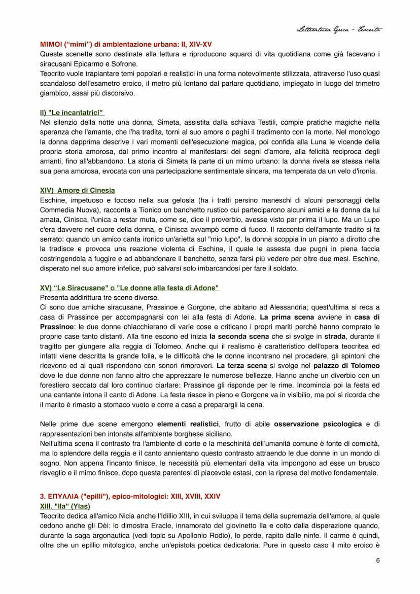 Letteratura Greca - Ecocrito
TEOCRITO
Vita
cui il poeta
Nasce nel 315 a.C. a Siracusa ed é il primo autore proveniente da questa area geogra
