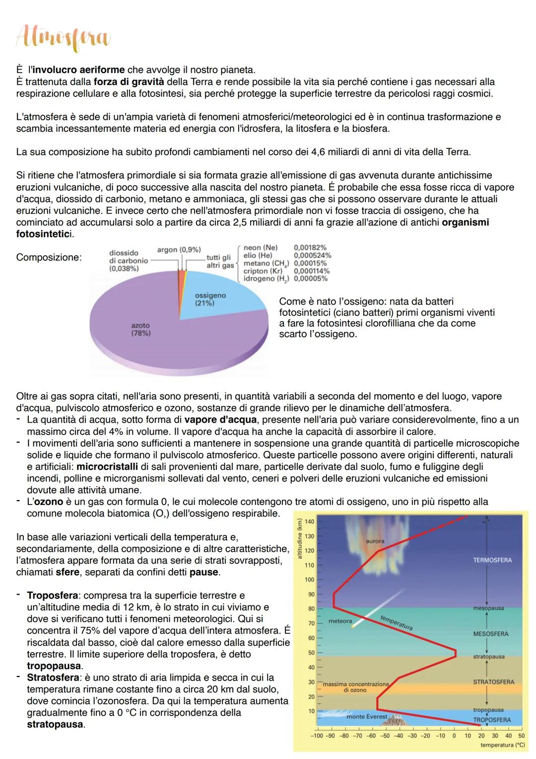 # Almosfera

È l'involucro aeriforme che avvolge il nostro pianeta.

È trattenuta dalla forza di gravità della Terra e rende possibile la vi