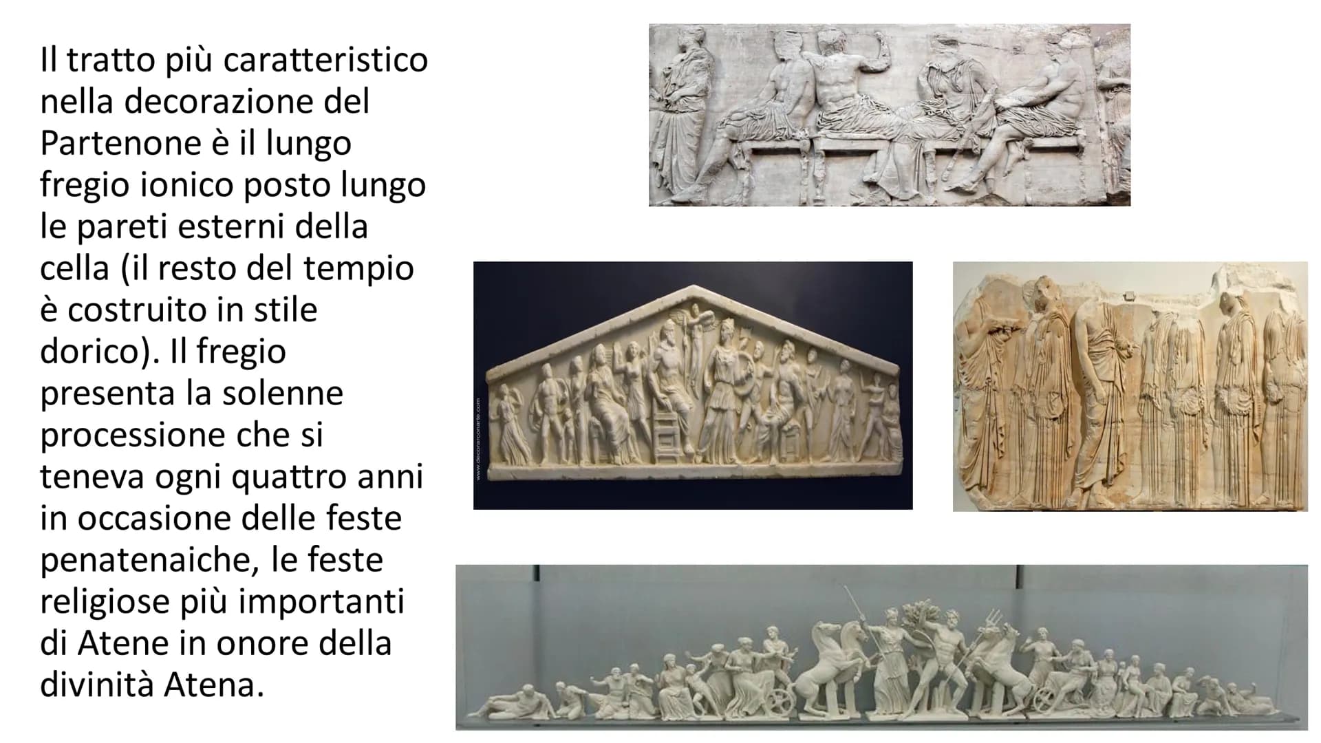 PARTENONE
Il Partenone serviva per rappresentare la ricchezza di Atene, ed è la
migliore rappresentazione dell'arte classica. Grazie al ruol