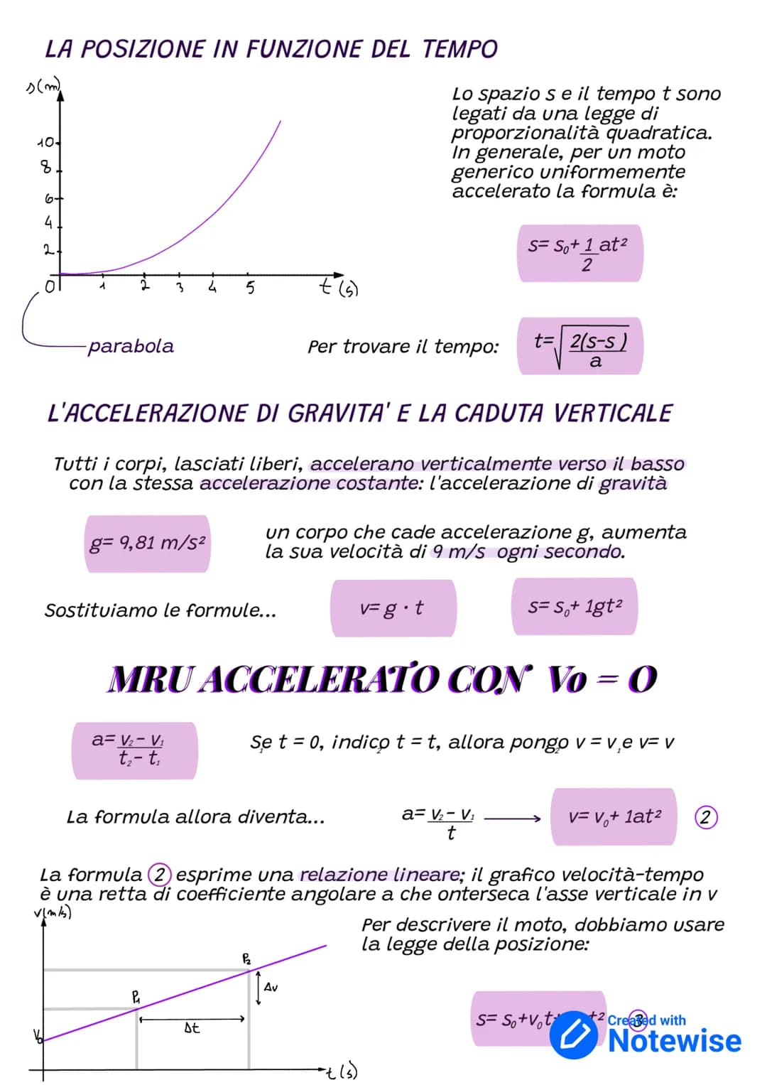 L'ACCELERAZIONE MEDIA E ISTANTANEA
L'accelerazione media am è il RAPPORTO
tra la variazione Av della velocità istantanea
e l'intervallo di t