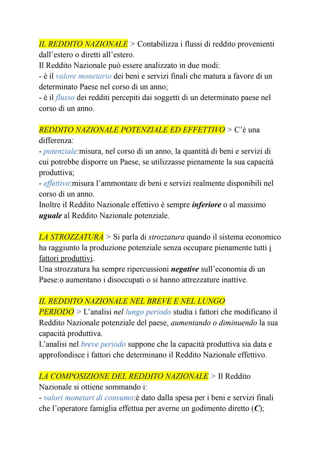 D1:IL REDDITO NAZIONALE
1:La contabilità economica nazionale
LA DOMANDA AGGREGATA > È quella parte di produzione complessiva
che gli operato