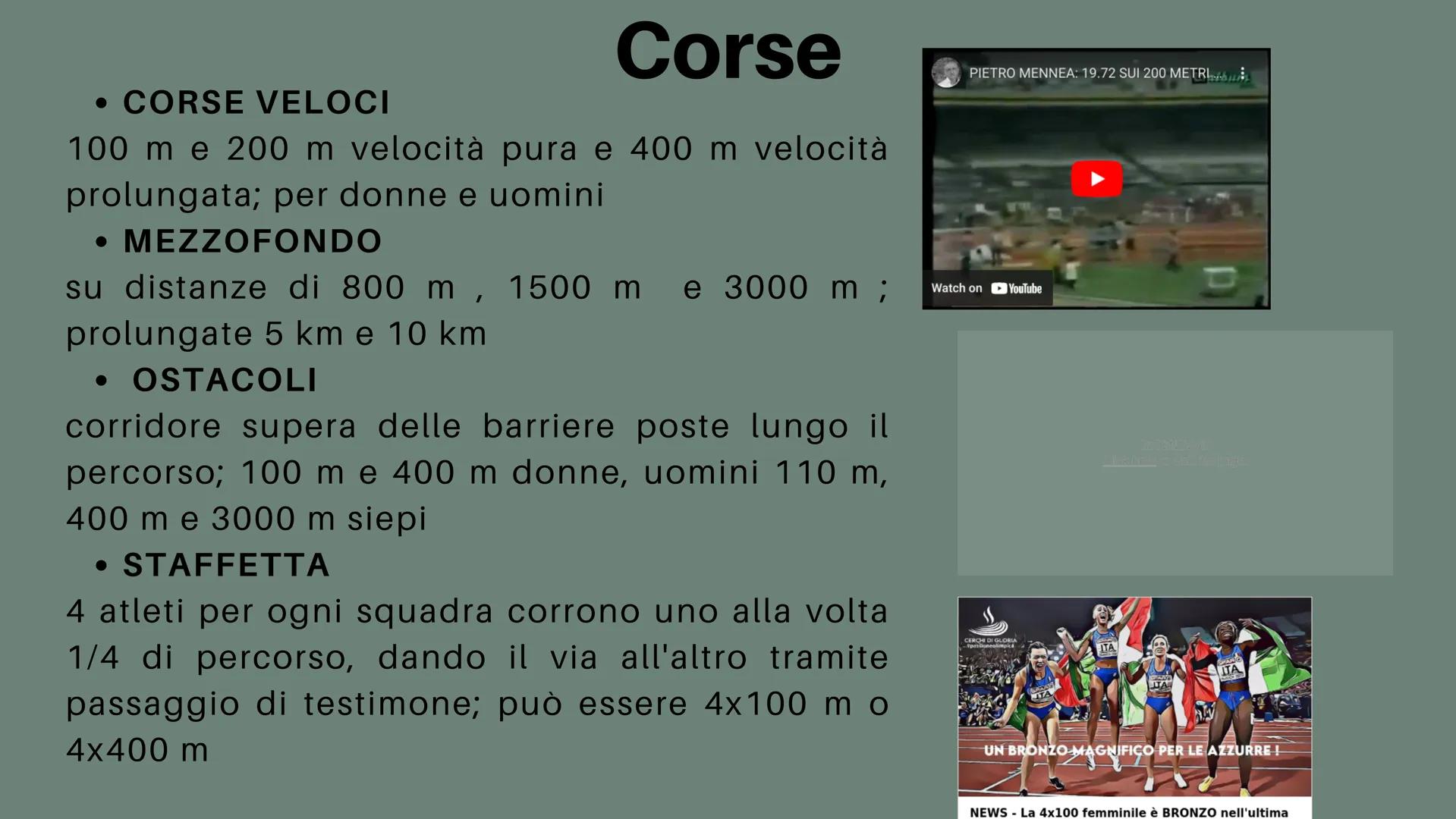Atletica
Leggera cos'è
L'ATLETICA LEGGERA È UN INSIEME
DI COMPETIZIONI SPORTIVE
PRESENTI NELLE OLIMPIADI SIN
DALLA PRIMA EDIZIONE E
RAGGRUPP