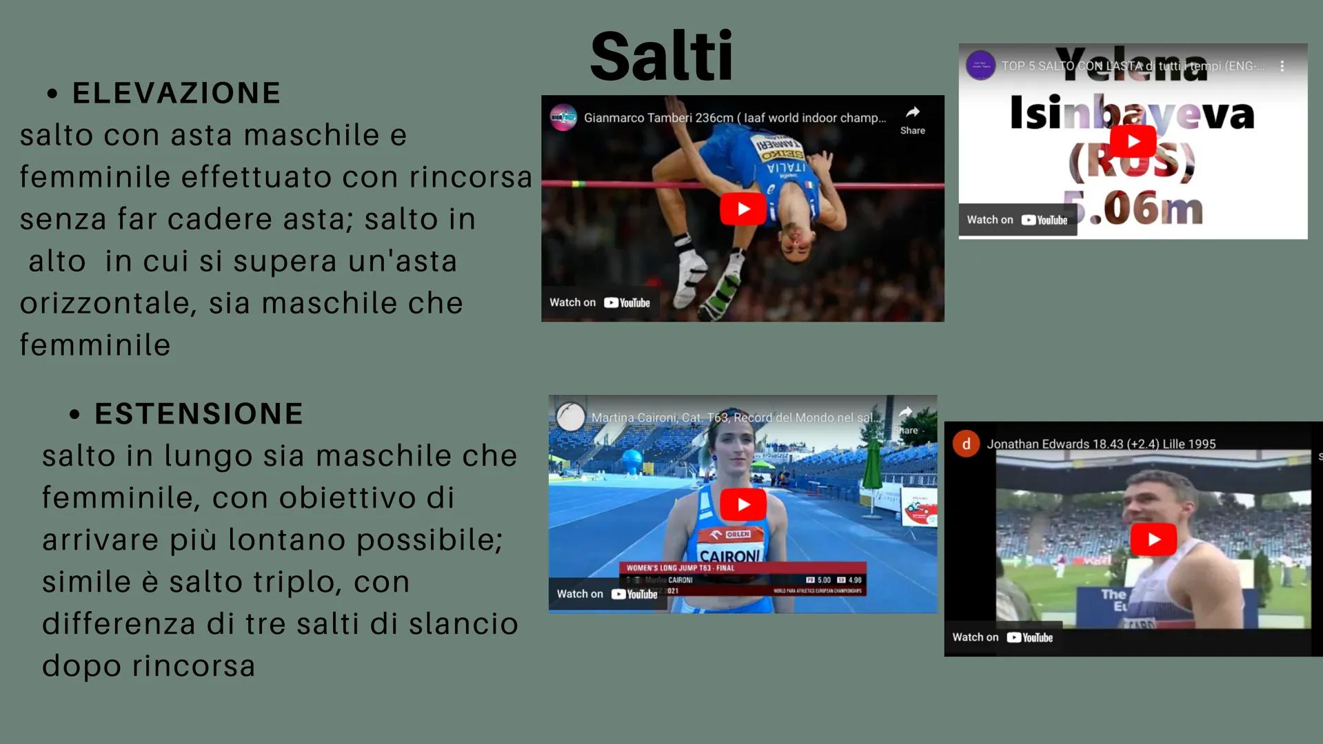 Atletica
Leggera cos'è
L'ATLETICA LEGGERA È UN INSIEME
DI COMPETIZIONI SPORTIVE
PRESENTI NELLE OLIMPIADI SIN
DALLA PRIMA EDIZIONE E
RAGGRUPP