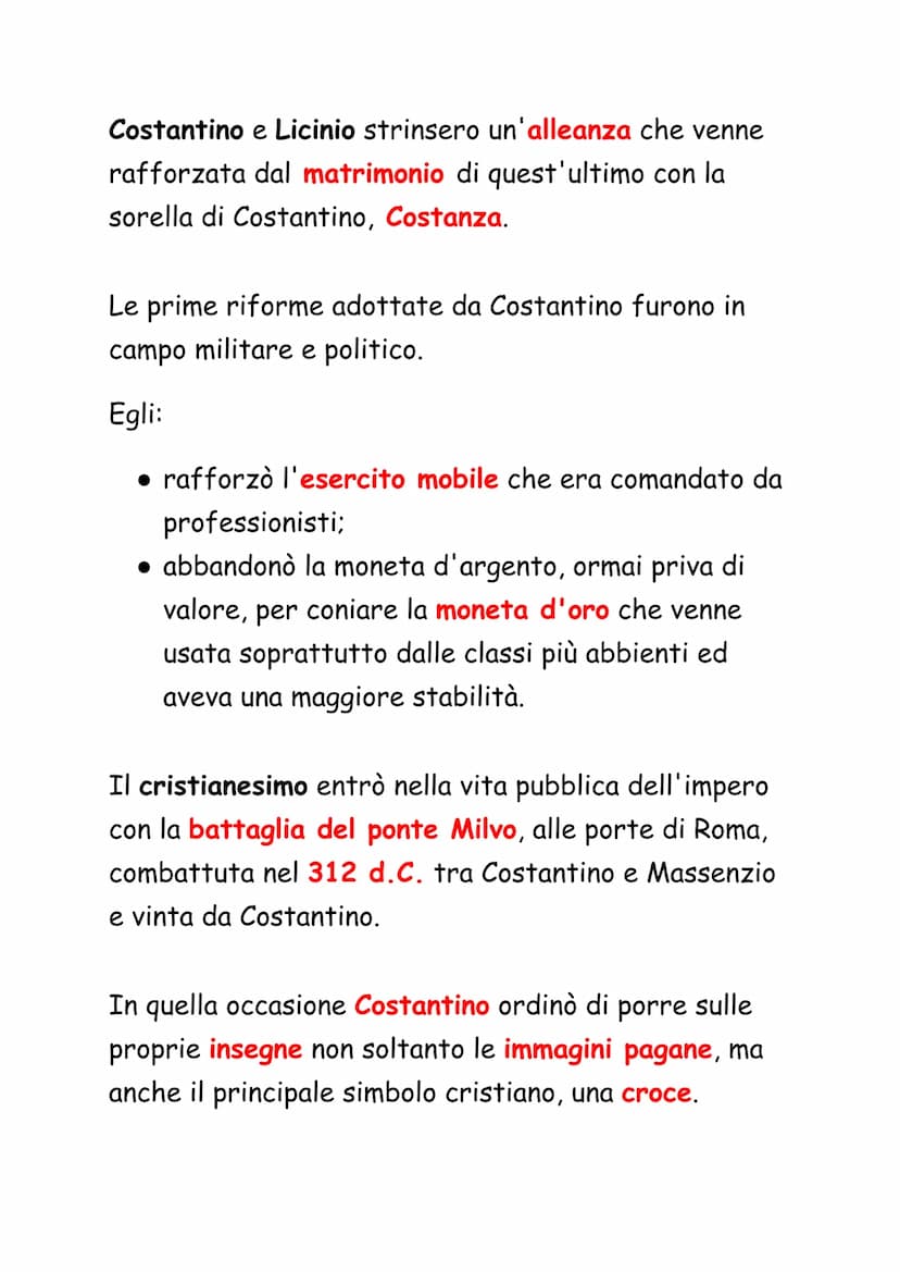 Costantino
Diocleziano, nel 304 d.C. si ritirò.
Nonostante con la sua riforma politica Diocleziano
sperava di aver posto fine alle lotte per