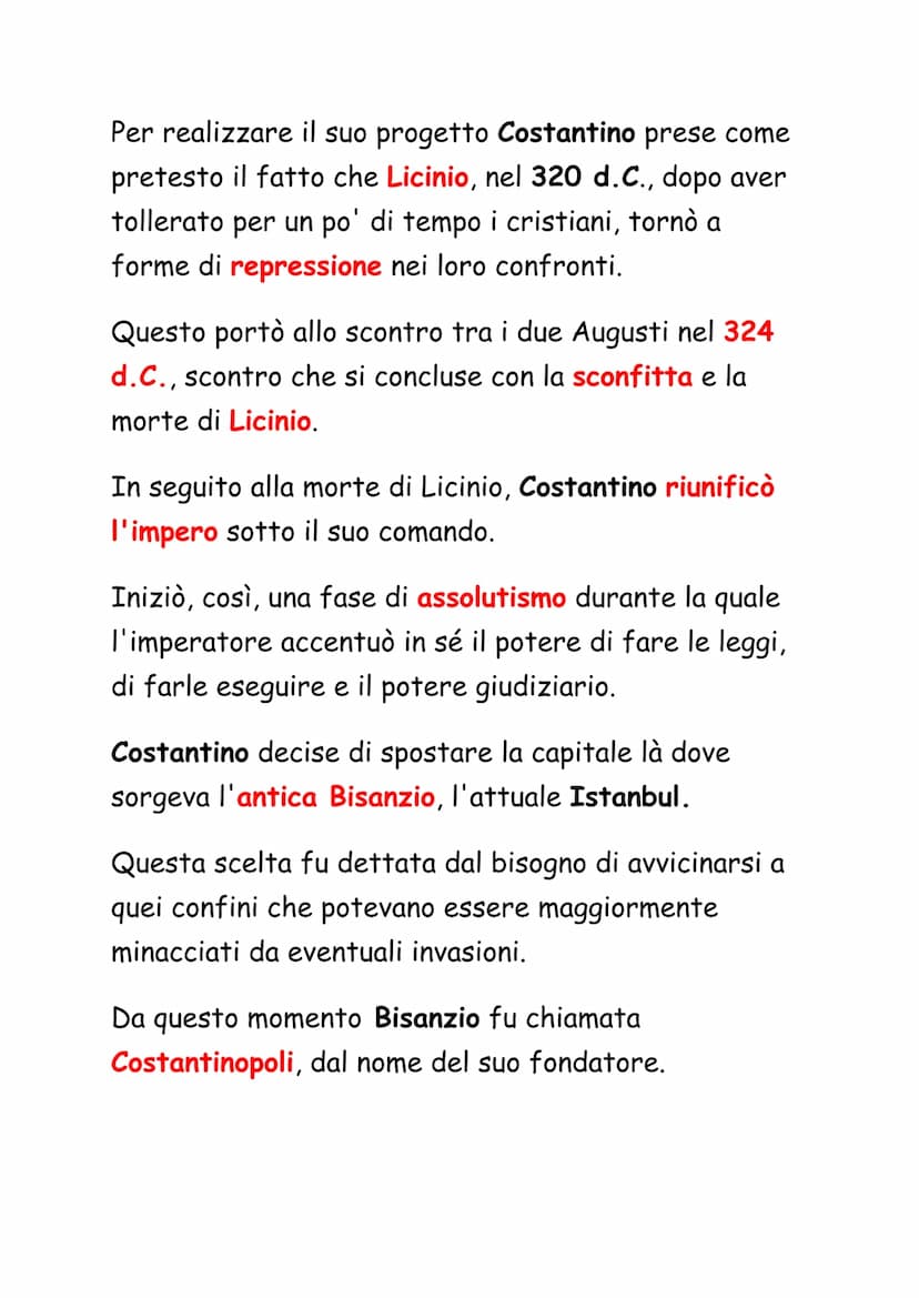 Costantino
Diocleziano, nel 304 d.C. si ritirò.
Nonostante con la sua riforma politica Diocleziano
sperava di aver posto fine alle lotte per