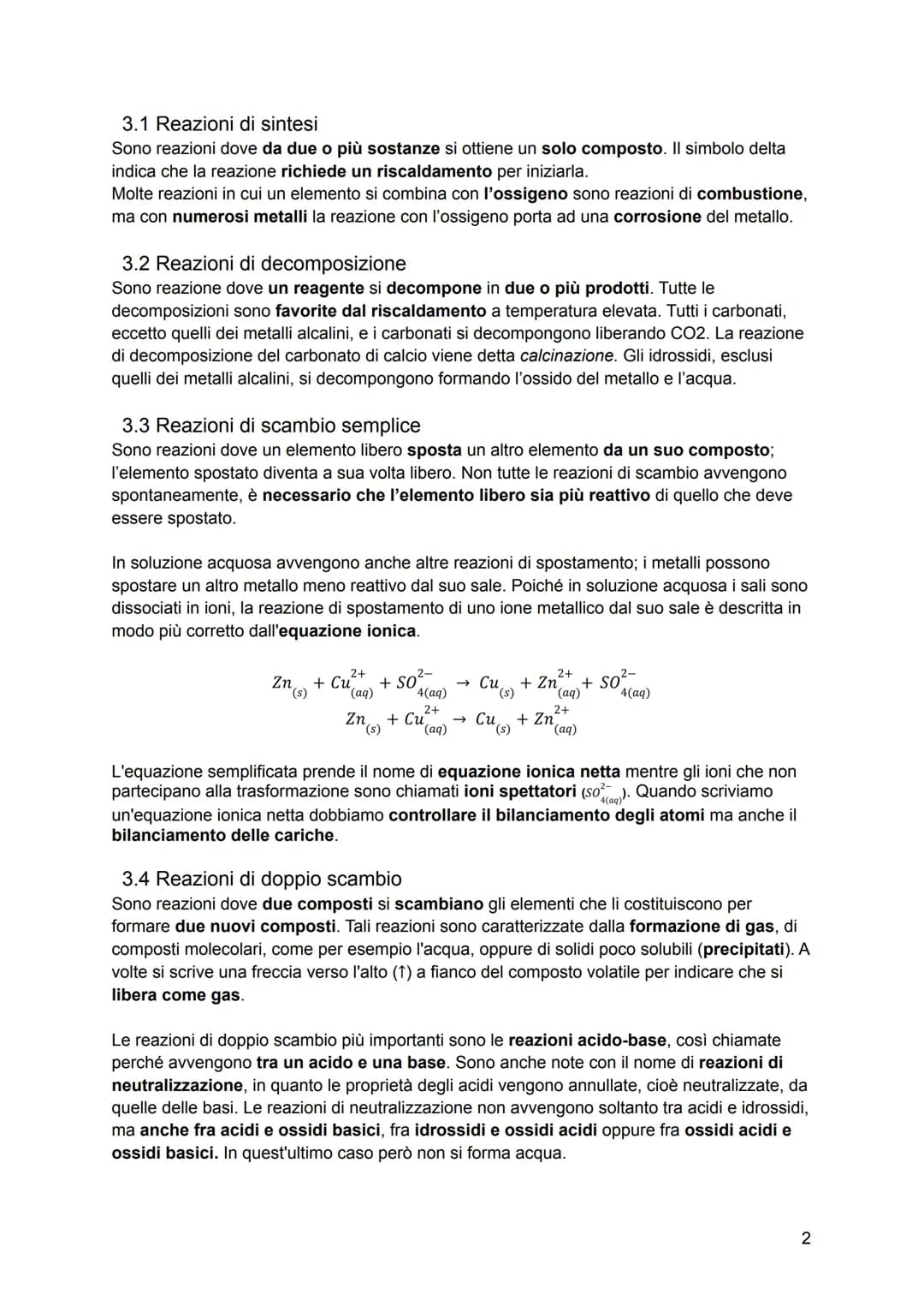 Chimica
CAPITOLO 16: Le reazioni chimiche
1. Le equazioni di reazione
Le reazioni chimiche sono trasformazioni che comportano una variazione