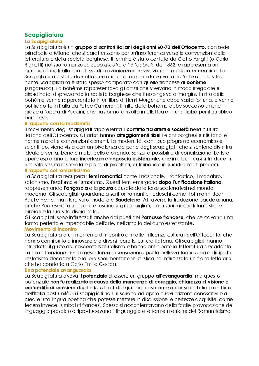 Scapigliatura e Carducci
