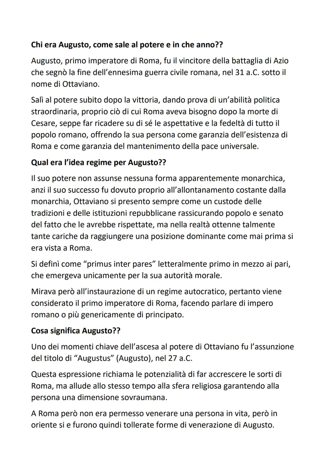 Chi era Augusto, come sale al potere e in che anno??
Augusto, primo imperatore di Roma, fu il vincitore della battaglia di Azio
che segnò la