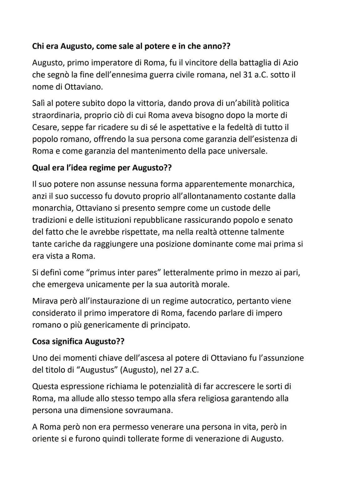 Chi era Augusto, come sale al potere e in che anno??
Augusto, primo imperatore di Roma, fu il vincitore della battaglia di Azio
che segnò la