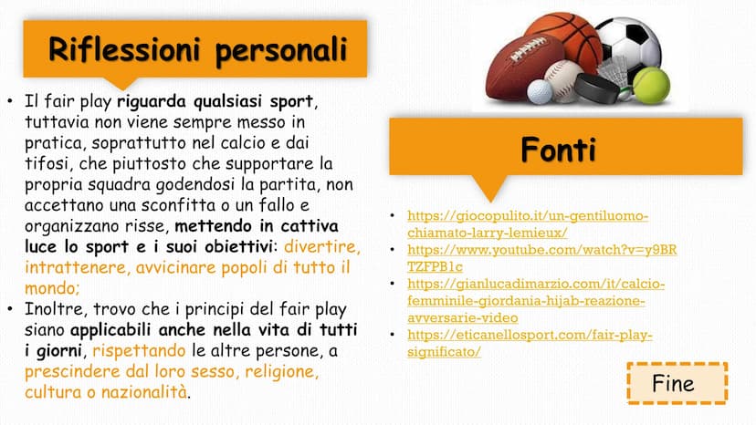 Il Fair play
Il fair play, esempi e riflessioni ●
●
In cosa consiste il fair play?
Il fair play, dall'inglese «gioco
corretto», consiste
nel