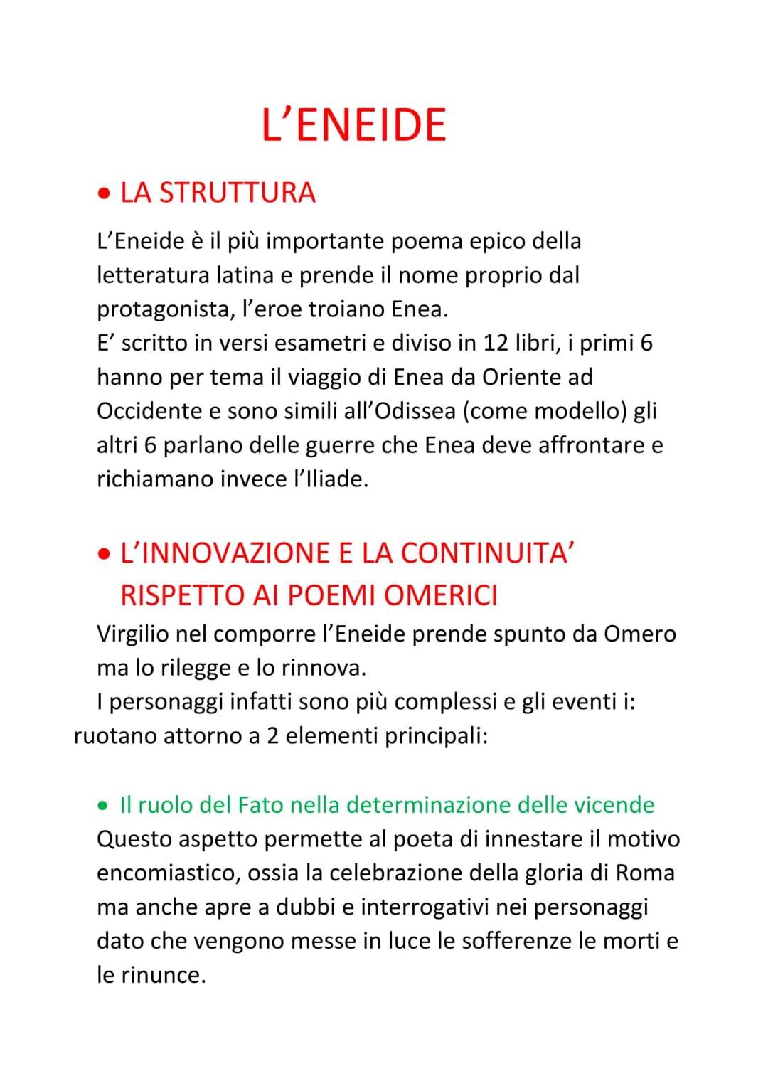 L'ENEIDE
• LA STRUTTURA
L'Eneide è il più importante poema epico della
letteratura latina e prende il nome proprio dal
protagonista, l'eroe 