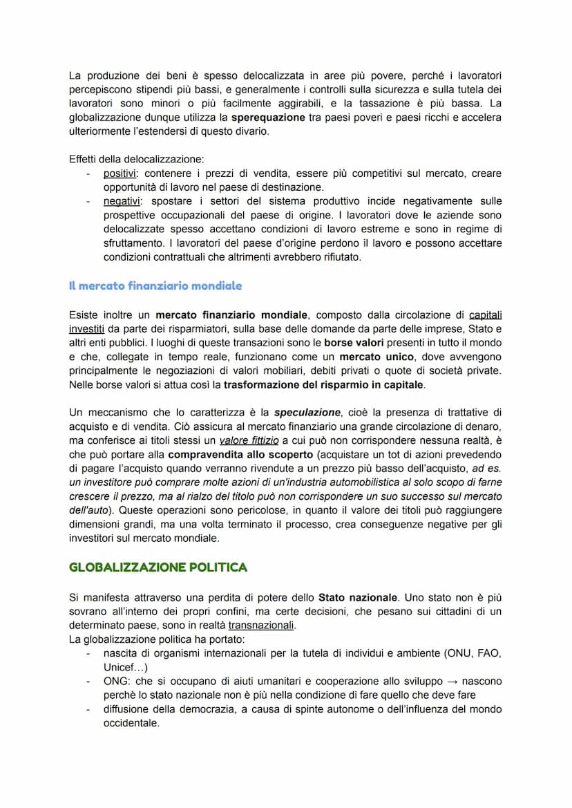 GLOBALIZZAZIONE
Il termine globalizzazione e mondializzazione sono entrati nel lessico sociologico negli anni
80', e indica un insieme di fe