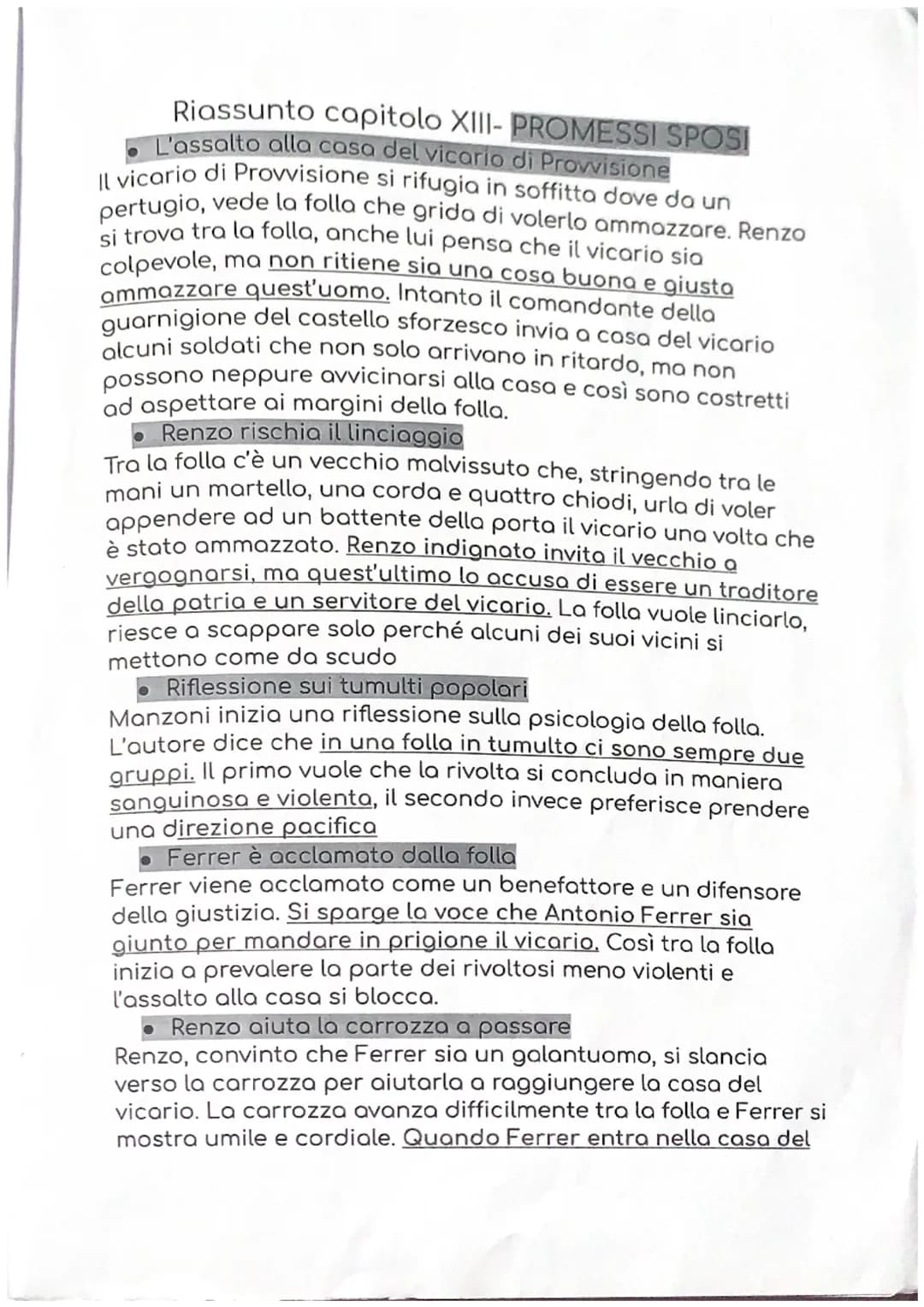 Riassunto capitolo XIII- PROMESSI SPOSI
L'assalto alla casa del vicario di Provvisione
Il vicario di Provvisione si rifugia in soffitta dove