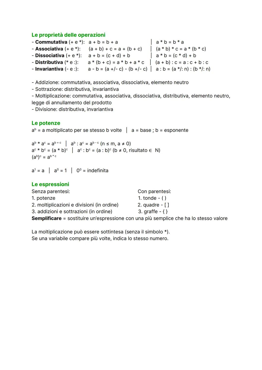 Capitolo 1-I numeri naturali
I numeri naturali sono 0, 1, 2, 3, ecc. Ognuno ha un successivo e un precedente e sono
consecutivi se uno è il 