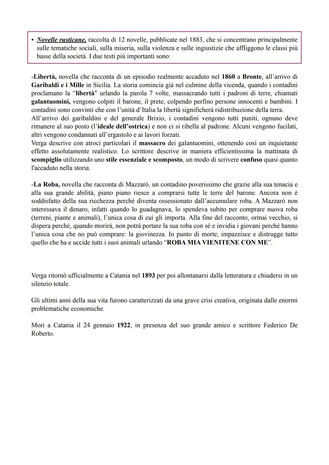# Giovanni Verga

La Vita

Verga nasce a Catania il 2 settembre 1840 da una famiglia di nobili proprietari terrieri di cui era il
maggiore d